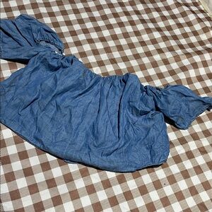 Guess Denim Blue Off-Shoulder Blouse